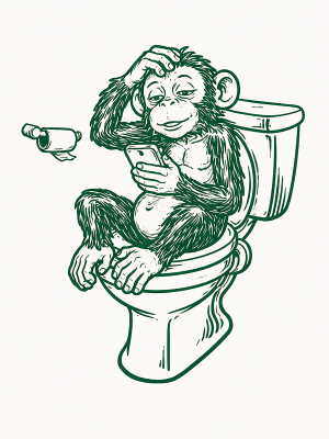 Monkey on Toilet